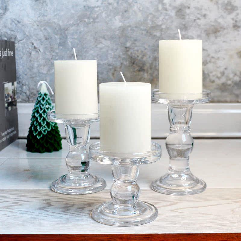 Nordic Retro Glass Candlestick - Romantic Candlelight for Weddings, Restaurants, and Parties