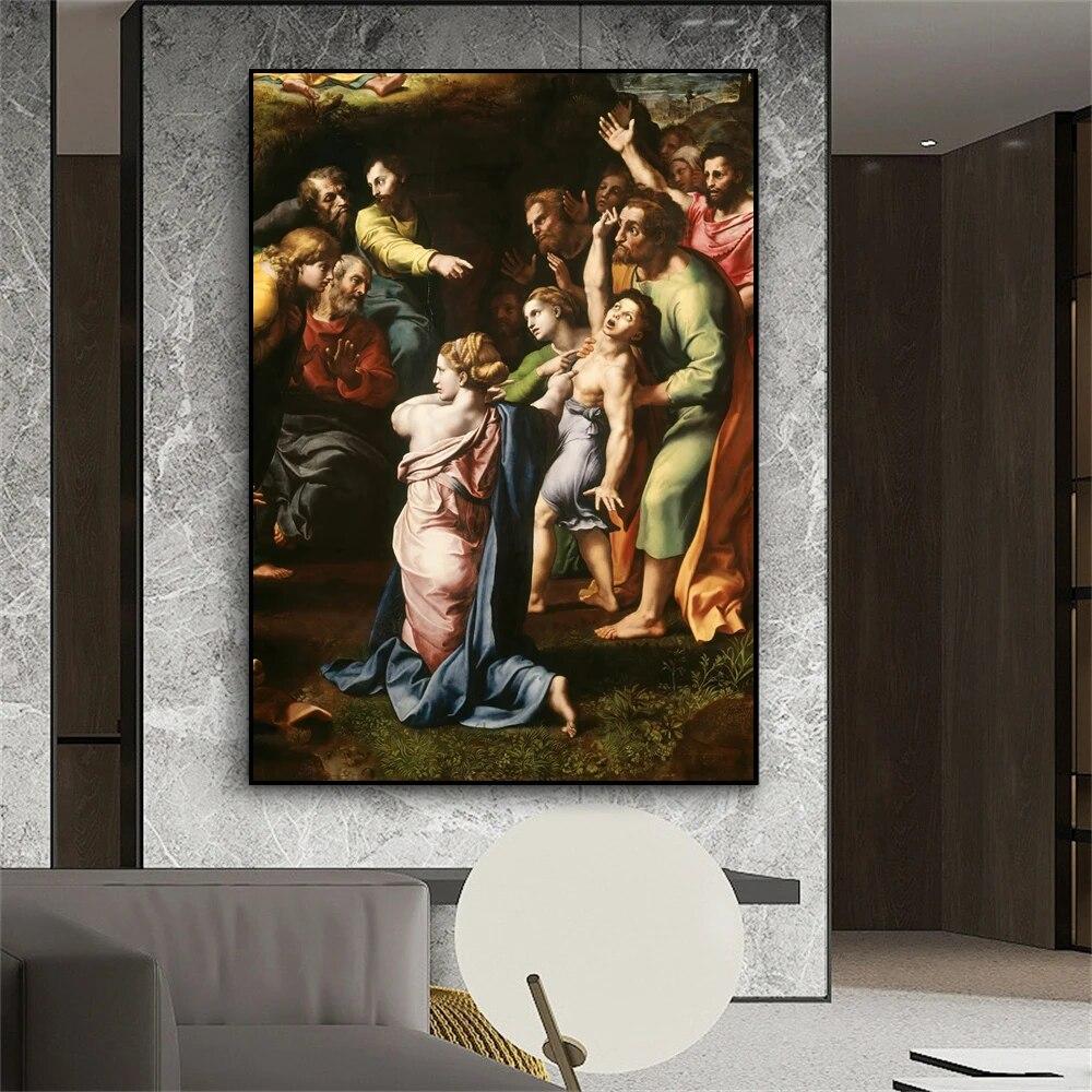 Klassisches Ölgemälde-Poster „Verklärung Christi“, Drucke, Raffaello Santi, Leinwandgemälde für die Galeriedekoration für zu Hause