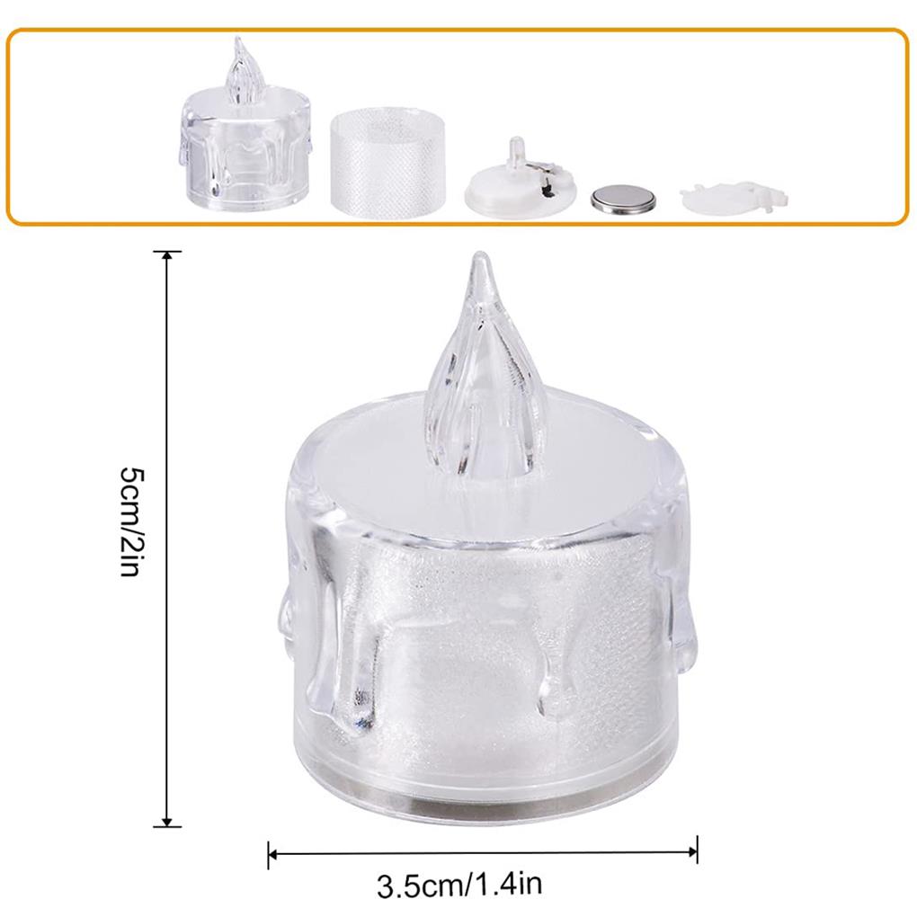 24 Pieces LED Candles Light Battery Powered Electronic Lamps Transparent ulation Tea Lights Halloween Birthday Party Home