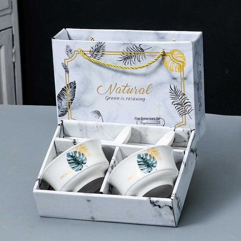 Xiao Yue Ya Nordic Leaf Ceramic Dinnerware Gift Set