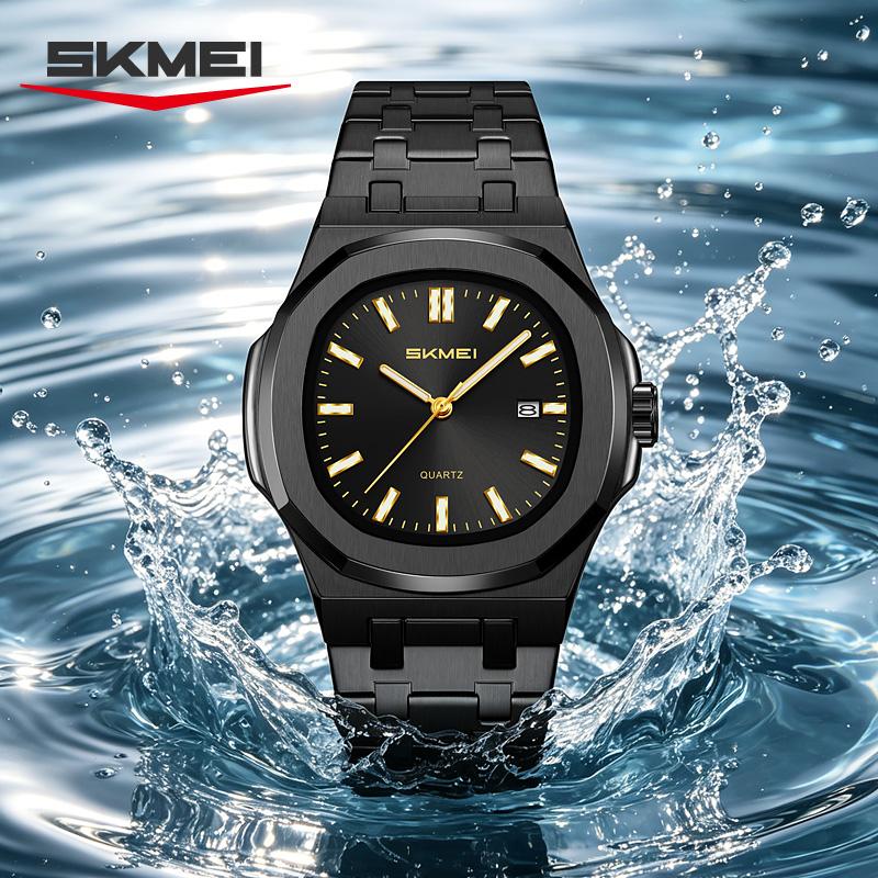 SKMEI 2684 Elegant Exquisite Men's Watch Waterproof Luminous Calendar Steel Belt Business Luxury Quartz Watch Relgios Masculino