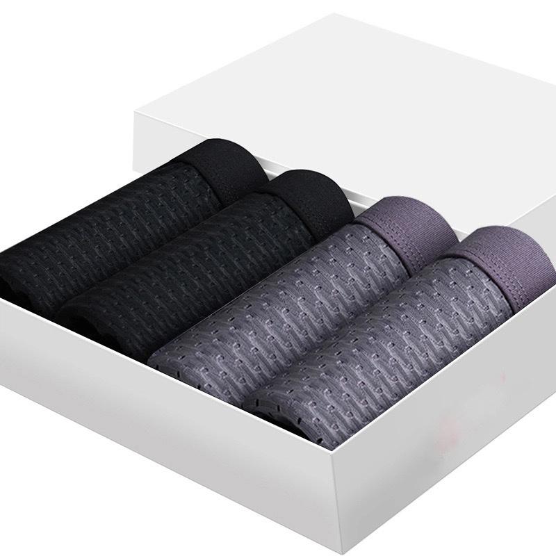 4 Pairs Of Underwear Gift Box Men's Ice Silk Boxer Shorts Sexy Loose Cool Mesh Comfortable Close-fitting Boxer Shorts