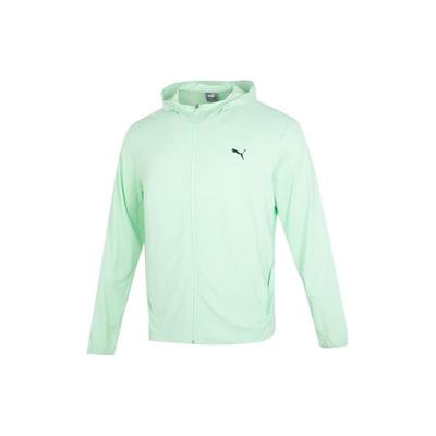 Puma Solid Color Fitness Training Knitted Hooded Jacket Unisex Jackets Green 682912-88