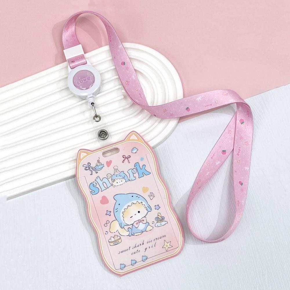 Cartoon Cat Ear Card Holder Acrylic Kpop Idol Photocard Holder Keychain Photo Sleeves Student Bank Bus ID Card Case Sleeve