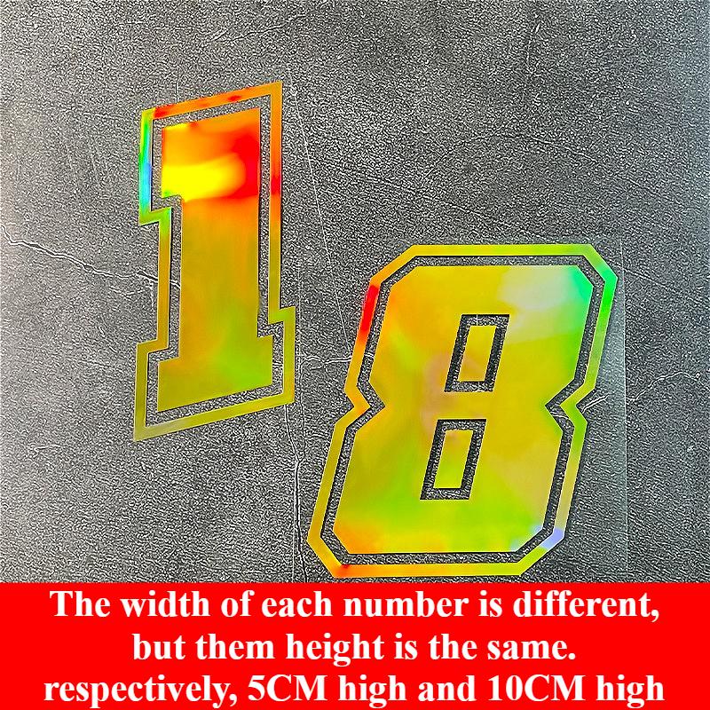 1PC Laser Gold Number 0 To 9 Motorcycle Sticker Waterproof for Motorcycle Helmets Fuel Tanks Car Windows Universal Vinyl Decals