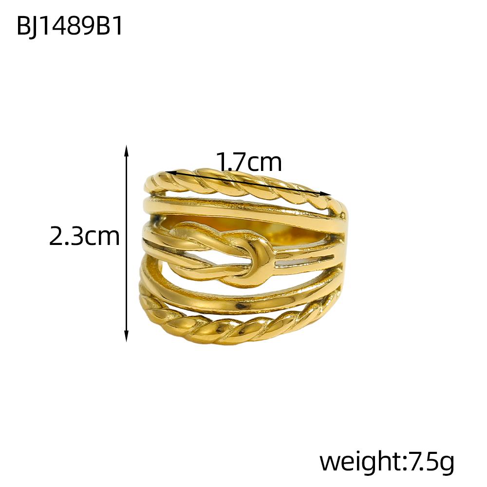 CARLIDANA New Chunky Rings Waterproof Non Tarnish Chunky Heart Stainless Steel Big Gold Plated Open Geometric Rings for Women