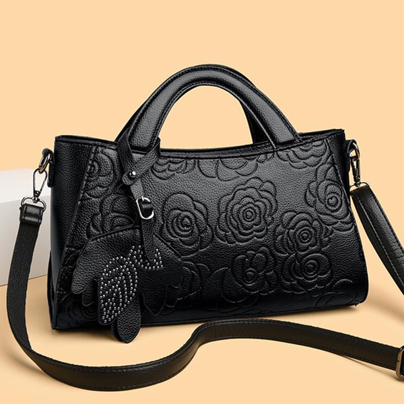 2025 Luxury Classic Embossed Women's Tote Bag Fashion Designer Flower Pattern Handbags Elegant Camellia Shoulder Crossbody Bag