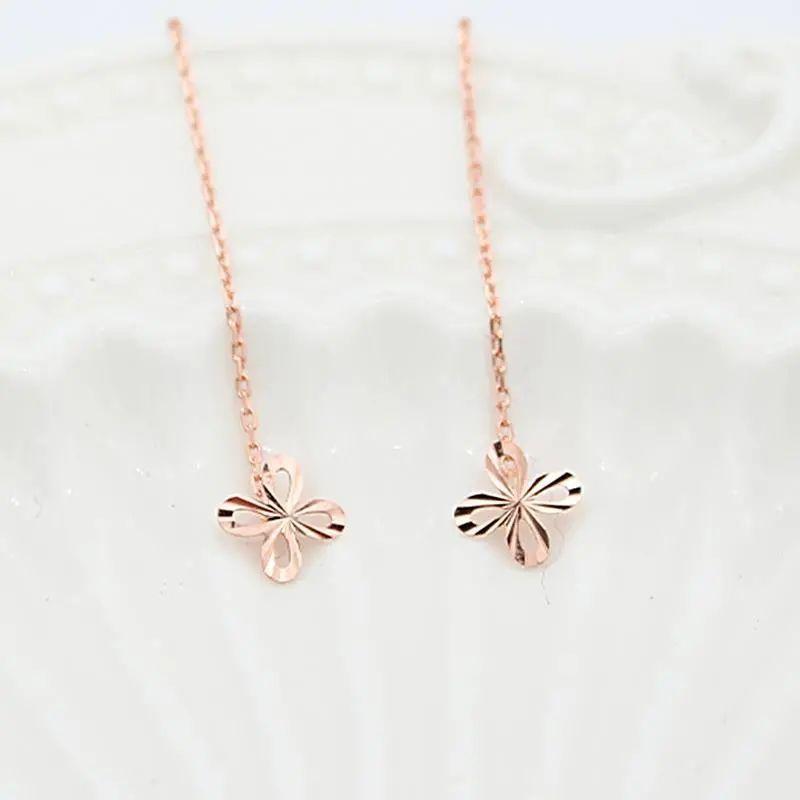 

Изысканные Русские 585 Фиолетовое Золото Четырехлистный Клевер Серьги Ins Высокая Ценность Темперамент Универсальные Позолоченные Розовым Золотом Серьги