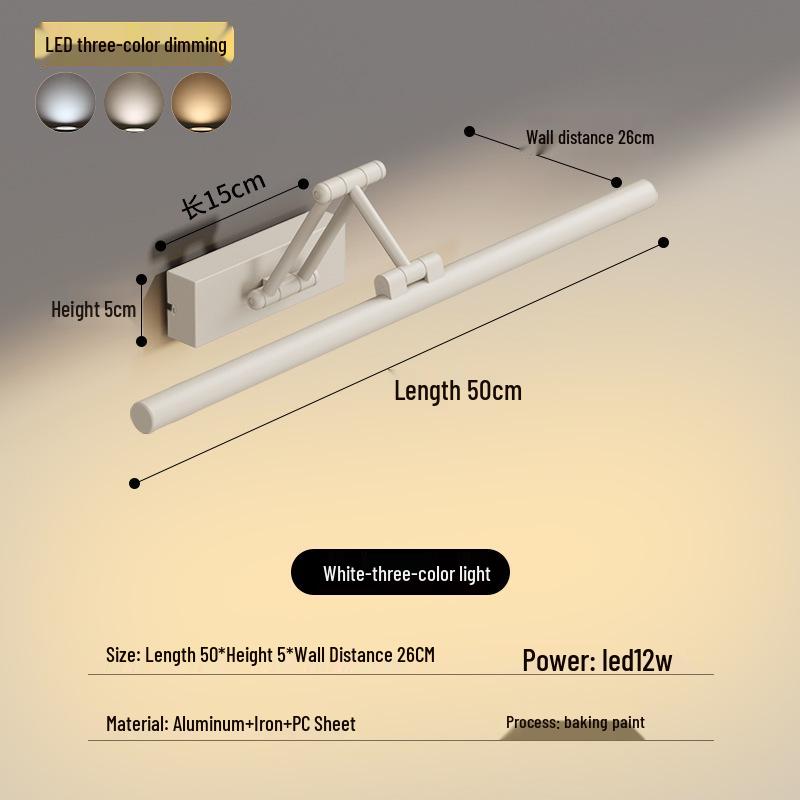 LED Vanity Mirror Light: Drill-Free Installation for Bathroom or Dressing Table Cabinets