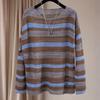 Sibaisha Damen Wollmischung Color-Block Streifen Strickpullover