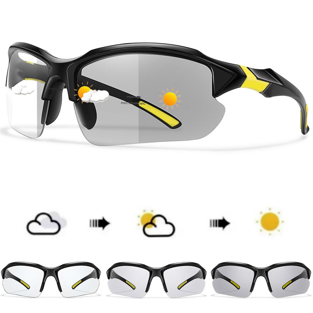 3 Pairs Photochromic Cycling Sunglasses for Men and Women Outdoor Sports Goggles Windproof Driving Camping Mtb Bicycle Eyewear