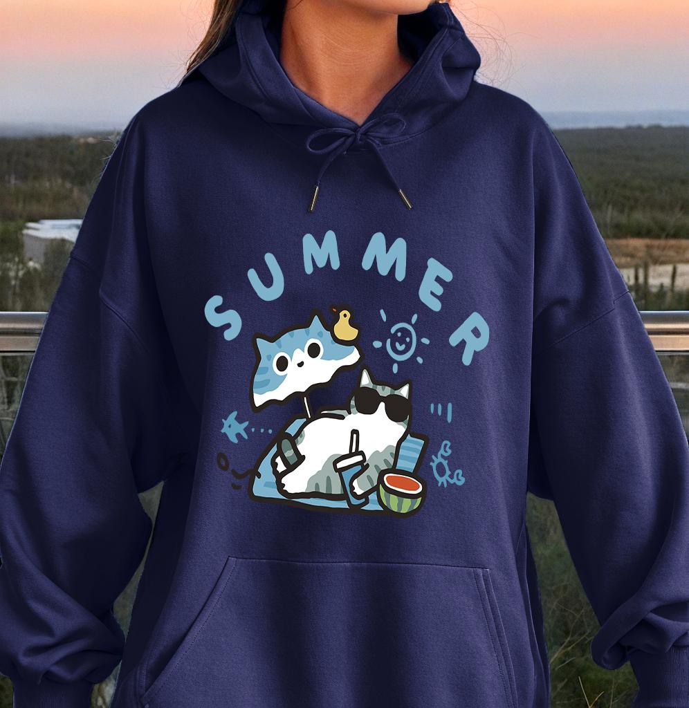

Summer Beach Watermelon Lazy Cat Printed Clothes Women s Casual Simplicity Streetwear Loose Creative Hoodies Simple Soft Top 3XL