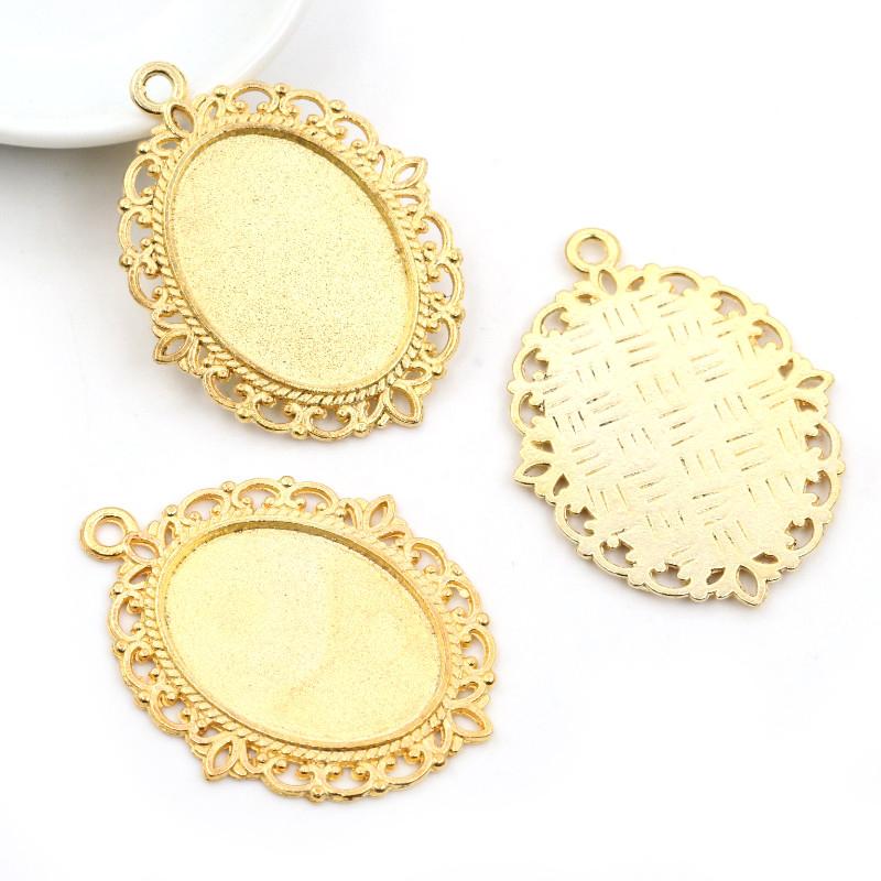 10 Stück 18x25mm Innenmaß 8 Farben Vintage Stil Cameo Cabochon Basis Fassung Anhänger Halskette Schmuckzubehör