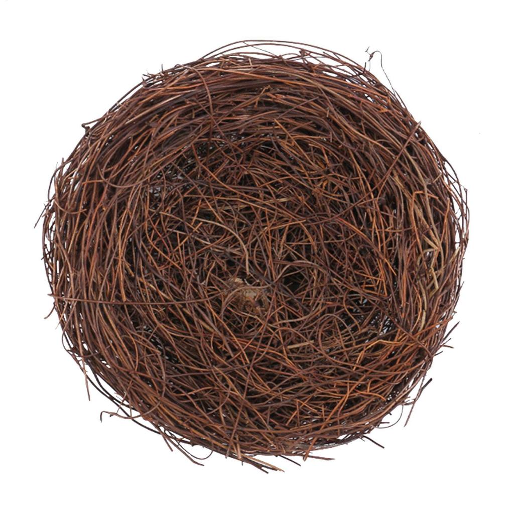 Round Rattan Bird Nest Easter Handmade DIY Craft Vine Simulation Bird Nest Egg Decor Props Home Garden Window bird house