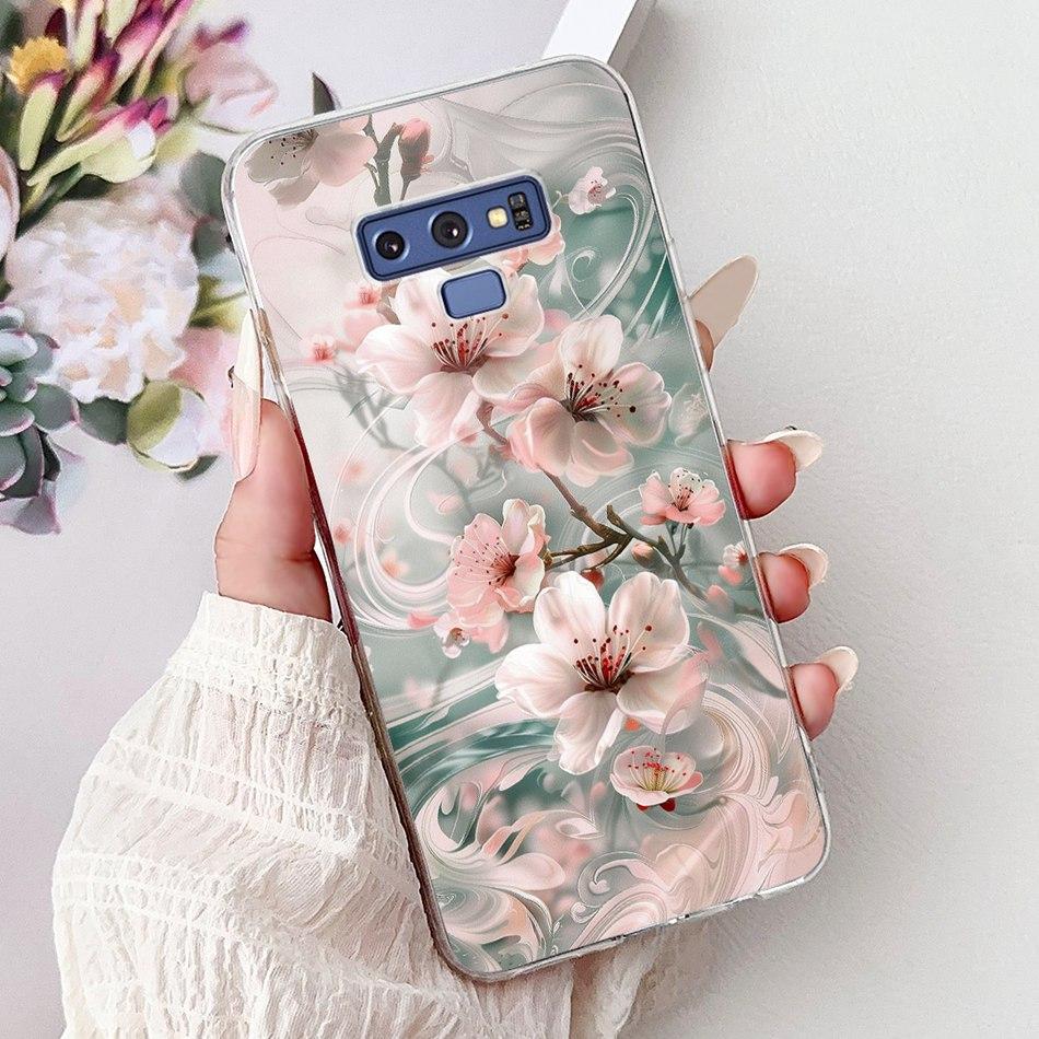 For Samsung Galaxy Note9 Elegant Floral Butterfly Phone Case For Samsung Note 9 SM-N960F SM-N9600 Soft Silicone TPU Cases
