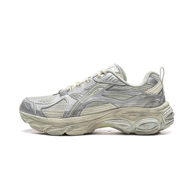Li Ning Boom Support Cushioning Slip Resistant Abrasion Resistant Rebound Low Top Running Shoes Women's Silver Gray ARXV006-2