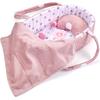 Enjoyin 8 Pcs Baby Doll Accessories Set Includes Feeding Bottle, Pacifier, Blanket, Pillow, Tablewares and Bassinet Carrier for 9'' to 12'' Dolls