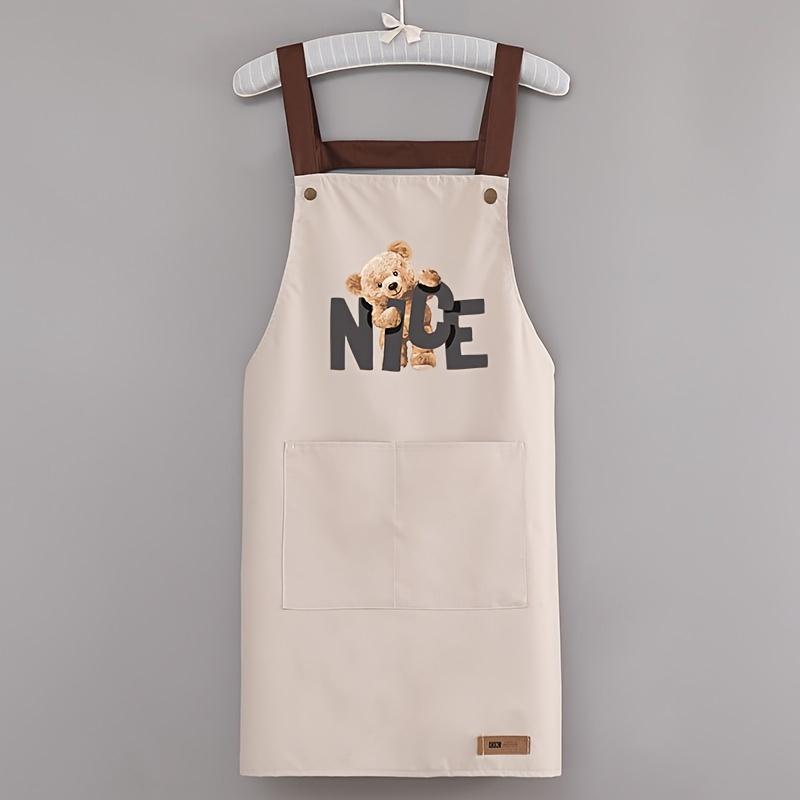 1pc Canvas Kitchen Apron - Waterproof & Oil-Resistant, Perfect for Cooking & Catering