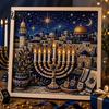 Indoor Garden Decor DIY Hanukkah Pearl Art Kit, 3D Mosaic Bead Craft Set, Creative Holiday Gift for Family Ritual Activity Making Kit Traditional Home