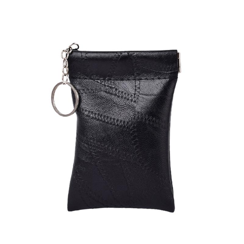 Leather Keychain Men Women Key Holder Organizer Pouch Cow Split Car Key Bag Wallet Housekeeper Key Case Small Wallet Mini Purse