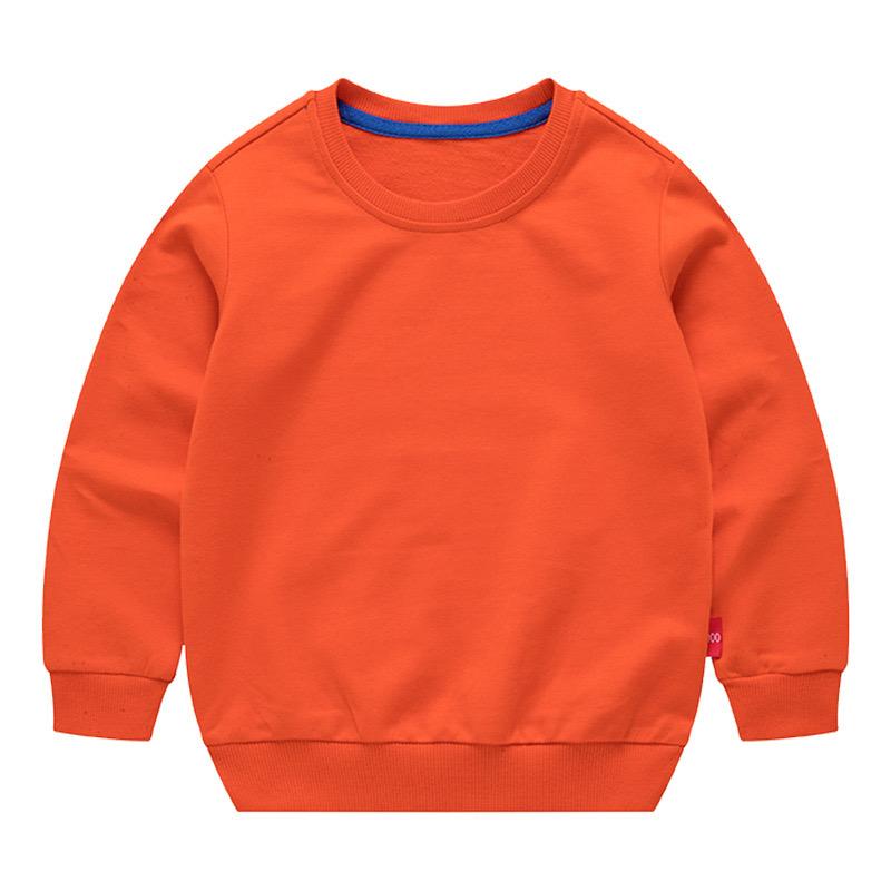 Spring Children's Cotton Sweatshirt Boy and Girl Casual Solid Plain Hoodies Tops 3-10 Years Kids Long Sleeve T-shirt Cltohes