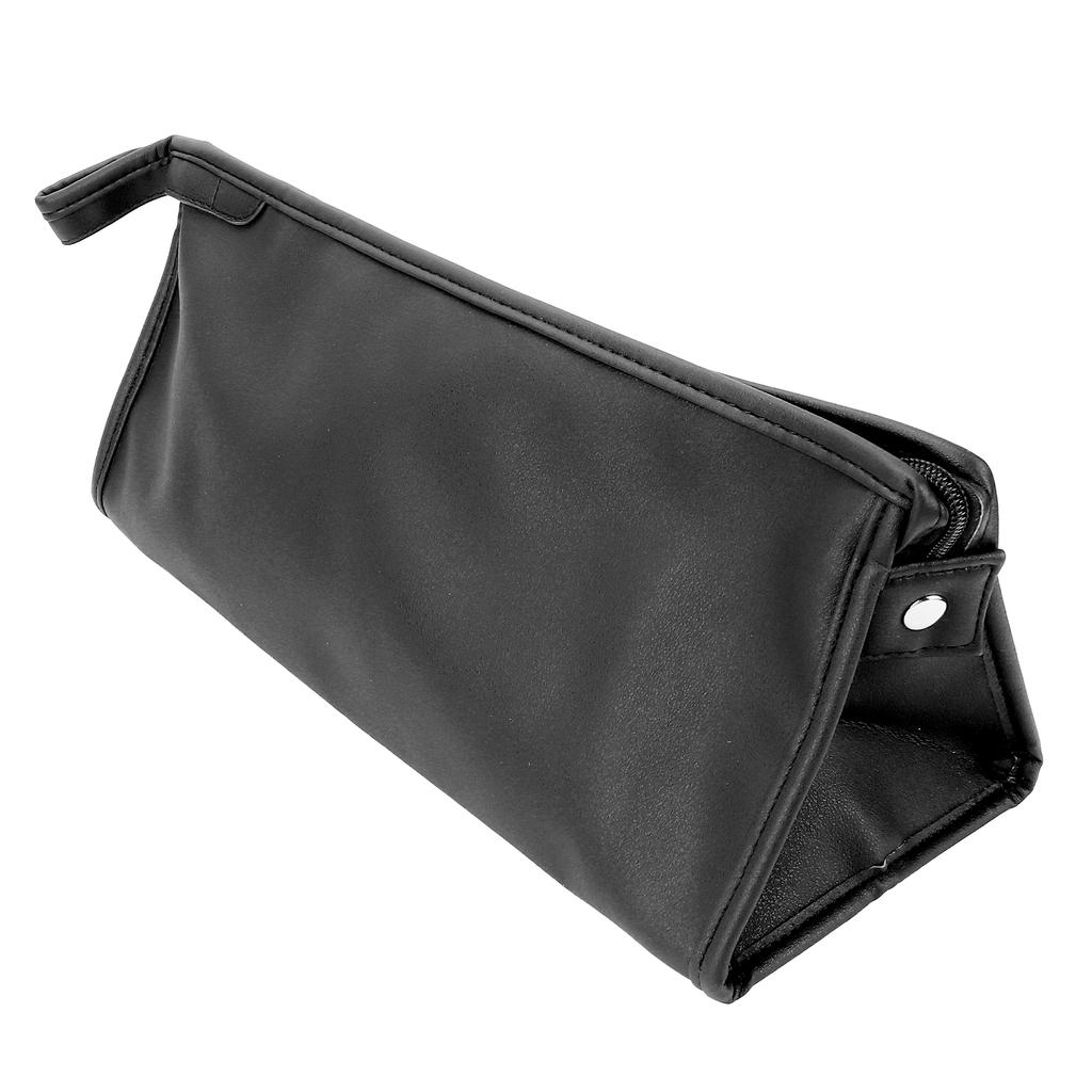 Hair Dryer Storage Bag PU Leather Waterproof Dustproof Carry Bag with Hanging HookBlack