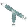 T-type connector for hose connector 8-6 PVC PN 16 bar drip line