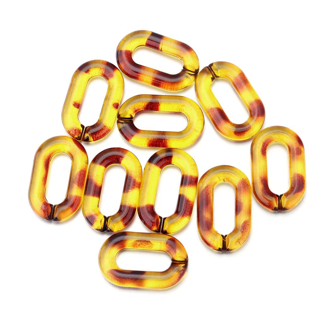 10pcs/lot Colorful Oval Acrylic Chain Clasps For Jewelry Making Findings DIY Earrings Bracelet Necklace Connector Accessories