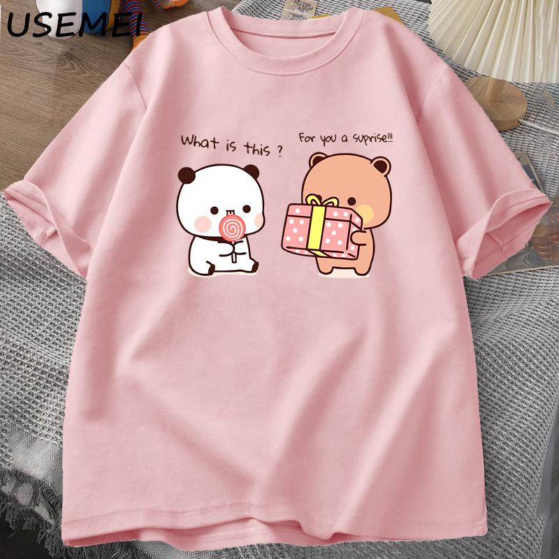 

Happy Birthday PANDA BEAR T-shirt Men Bubu and Dudu Love Graphic T Shirts Harajuku Cotton Short Sleeves Men s Clothing Streetwear XXXL розовый