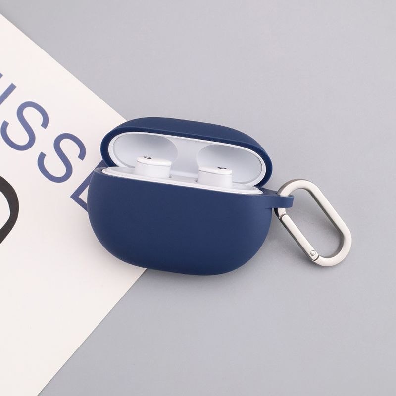 

Cover A2514 One-Piece Noise Reduction Solo Transparent Light Beats Studio Buds Silicone Earphone Case Hanging Buckle Drop-Resistant Pure Color Beats Studio Buds+ Dark blue + Hanging Buckle