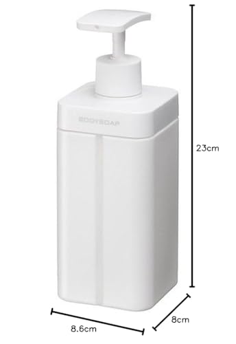 I'mD RETTO Dispenser L Body Soap White RETDSL BW 800ml Capacity Large Capacity Refill Bottle Wide Mouth