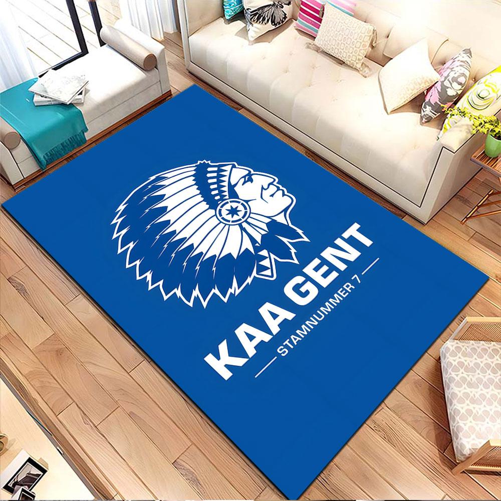 KAA Gent logotips ar zilu rakstainu