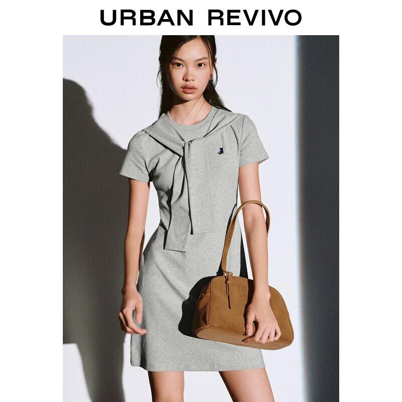 UR2026 Women s Embroidered Tie-Strap A-Line Mini Dress S