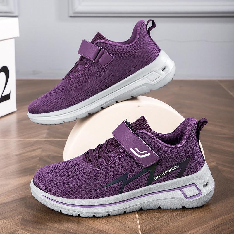 Spring and Autumn Brand Elderly Shoes Lightweight Single Shoes Women's Mesh Casual Sports Mother Shoes Middle-aged and Elderly Walking Shoes