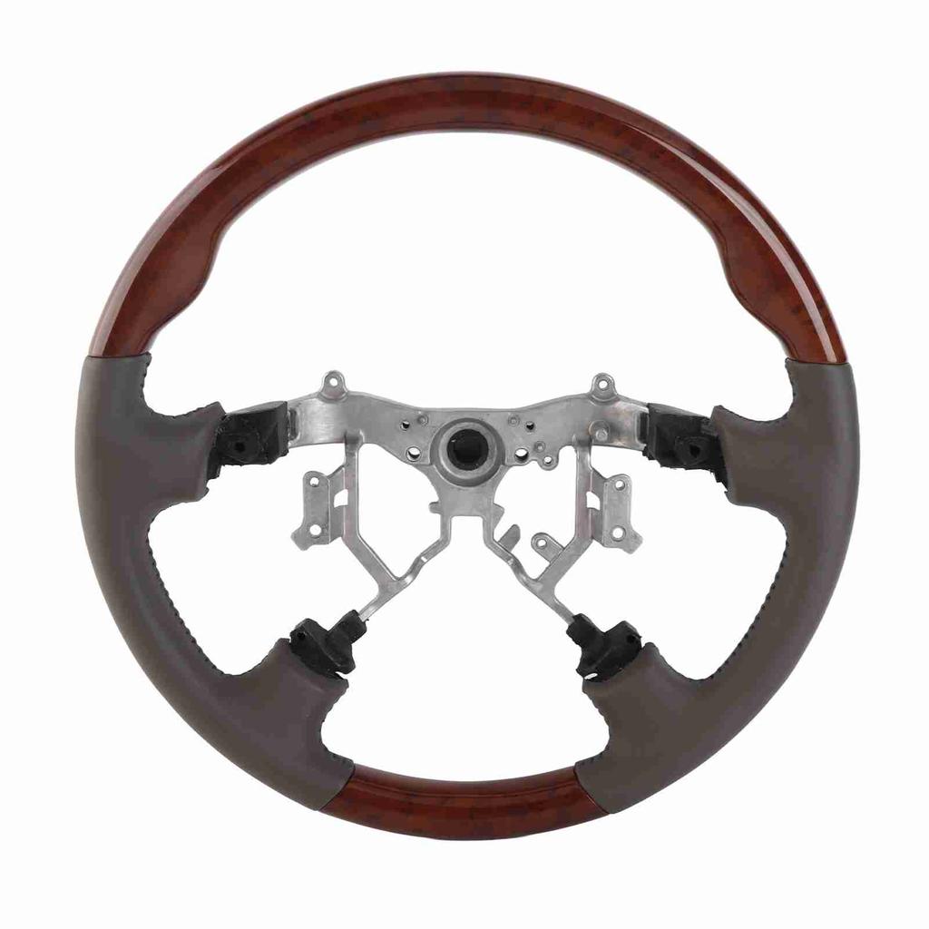 15,6 Zoll Upgrade Lenkrad Grau Leder Holzmaserung Passend für CamryLandcruiserPradoHilux