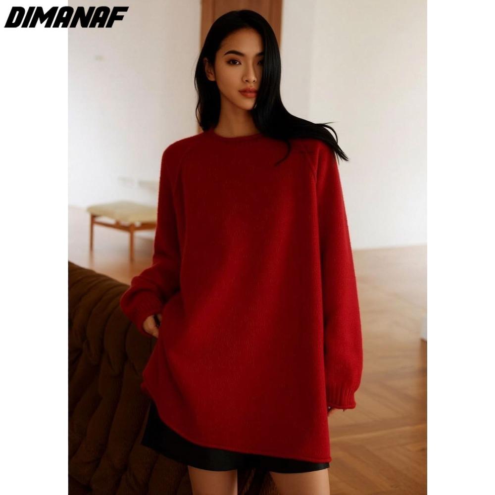 2026 Autumn Winter New Women Sweater Pullover Knitting Fashion Lady Tops Long Sleeve Shirt Loose Casual Solid