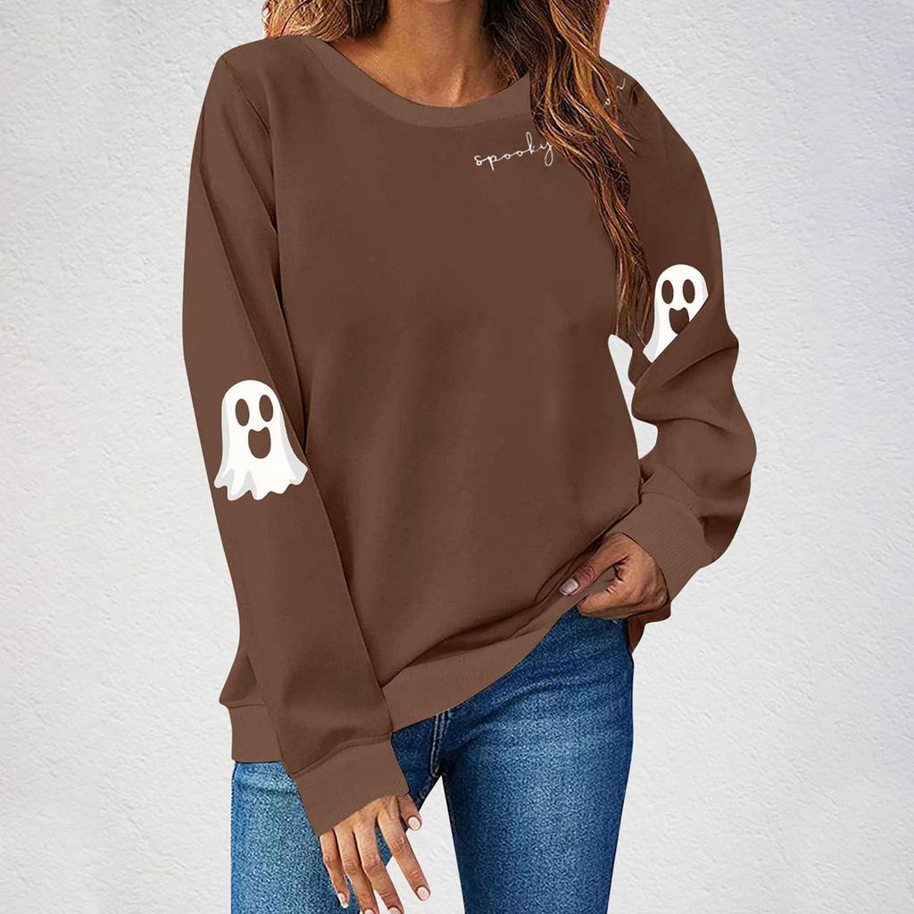 Women Tops Women's Long Sleeve Sweatshirt Casual Crewneck Loose Fit Pollover Fleece Tops