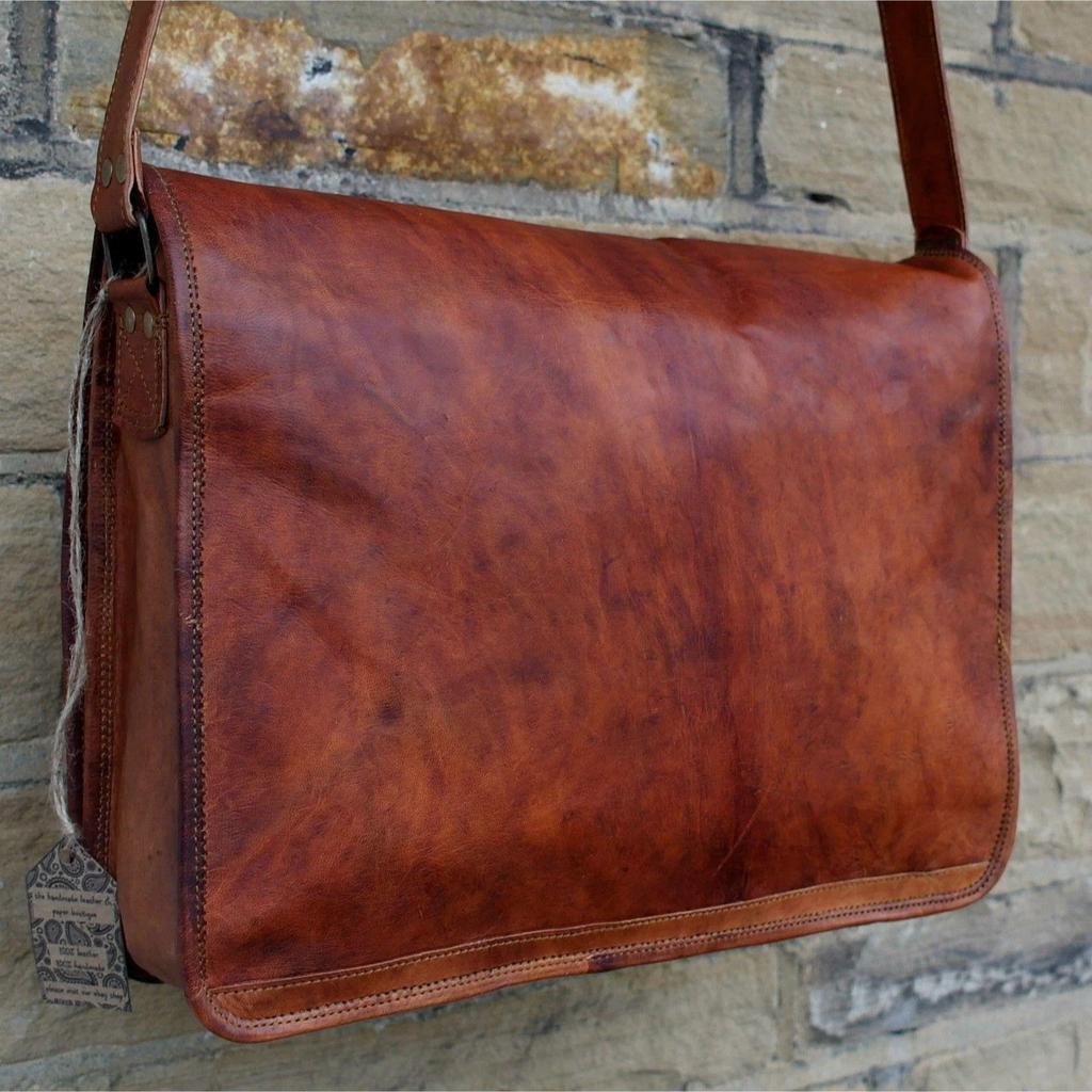 Men's Real Leather Vintage Laptop Messenger Handmade Briefcase Bag Satchelf
