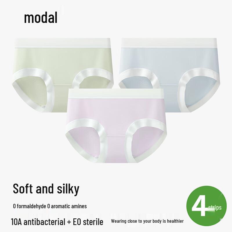 

Modal Silk Crotch Seamless Mid-Rise Women s Briefs 4-Pack M