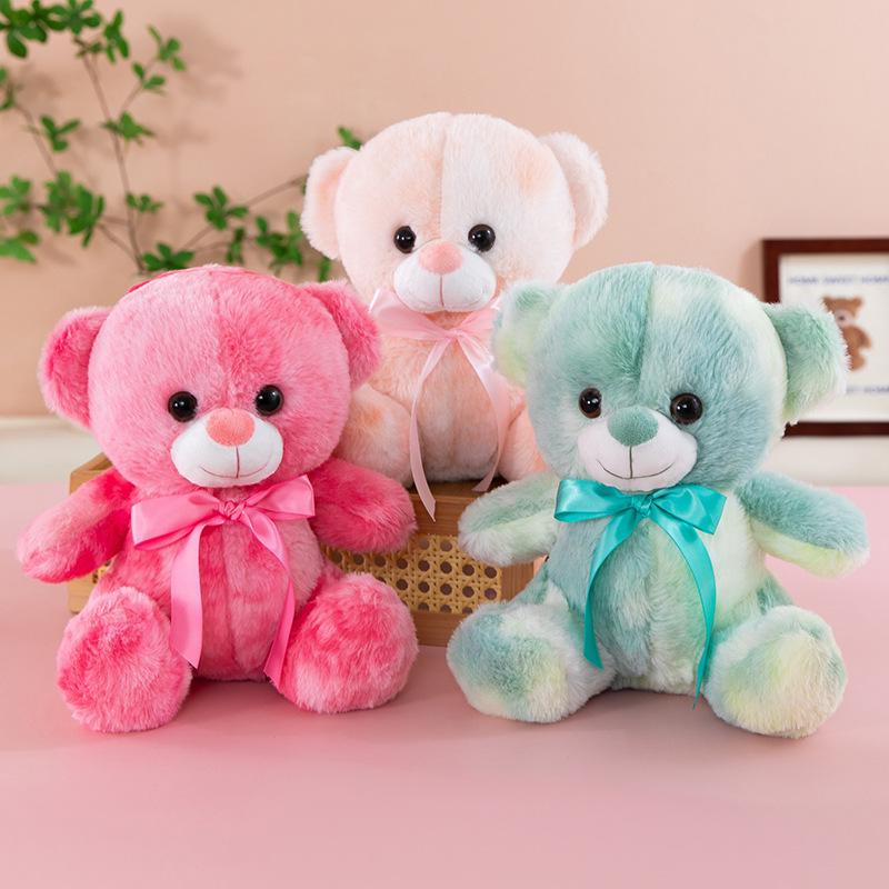Colorful Plush Bear Doll for Sleeping, Sitting Model Cloth Toy, Perfect Children's Birthday Gift