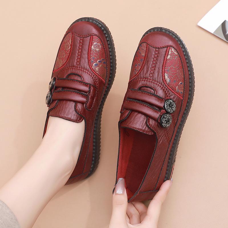 Fashion Autumn New Comfortable Waterproof Anti Slip Wear Resistant Soft Soled Casual Shoes Daily Versatile Middle Aged Elderly Shoes