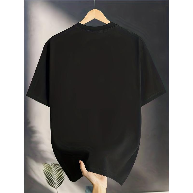 Europäische Größen Herren LEGEND Grafik-T-Shirt - Bequemes dehnbares blaues T-Shirt mit weißem & braunem Aufdruck Lässiger Stil für Outdoor-Aktivitäten Sommerkleidung