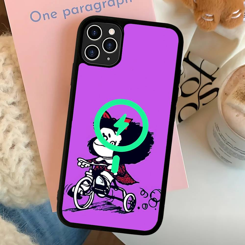 

Cartoon Mafalda Phone Case For IPhone 13 14 15 11 12 16 17 Pro Max Plus For Magsafe Magnetic Shell iPhone 16pro max