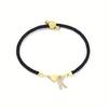 Classic A-Z Initial Heart Bracelet with Zircon on Adjustable Black Cord