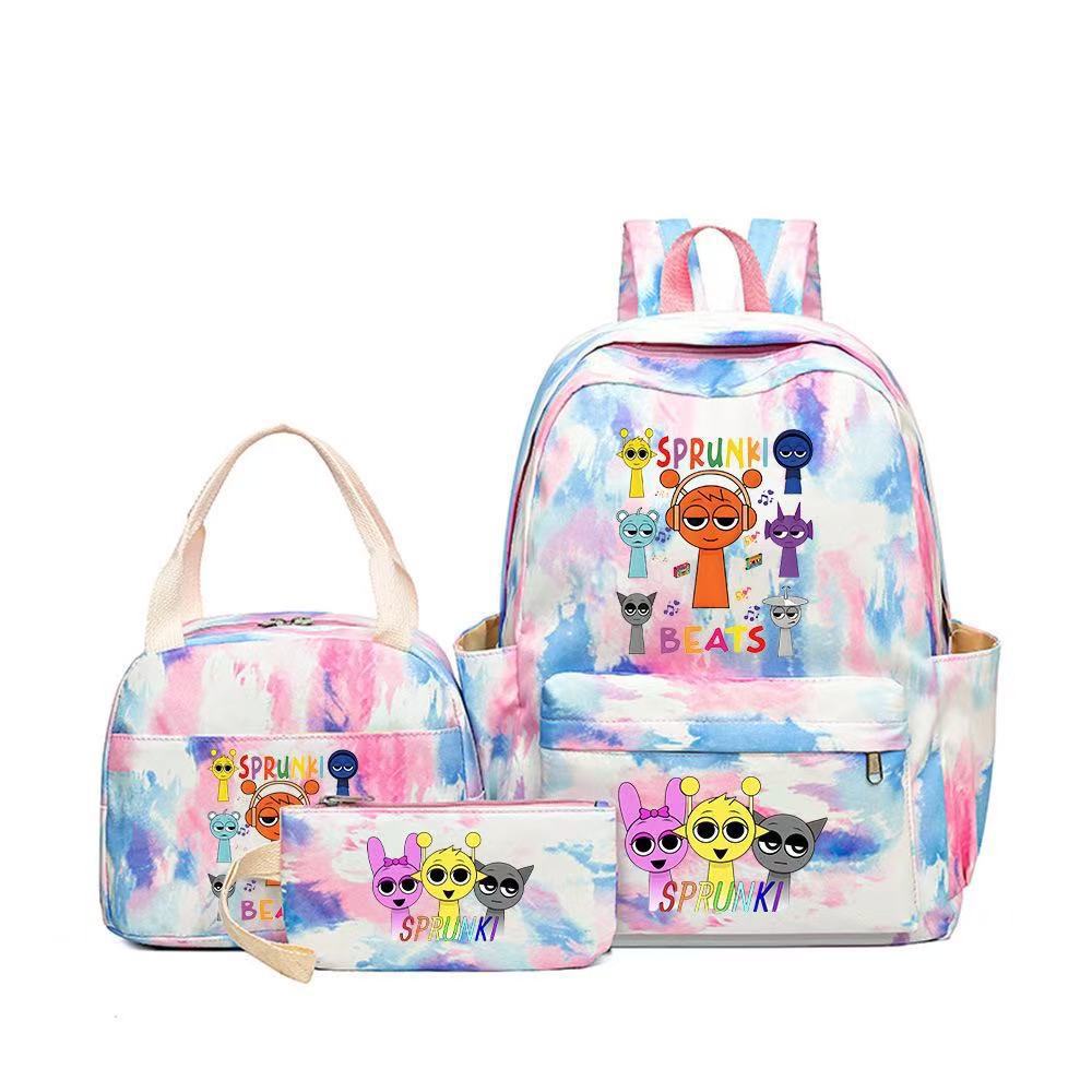 Rhythm zygote student schoolbag children's backpack backpack three-piece set