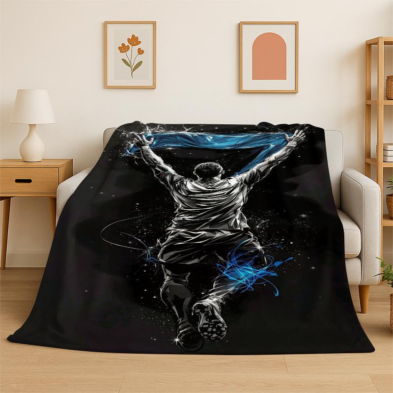 

CR16 Goat R-Ronaldo Football Star Flannel Blanket Soft Warm Throw Blanket for Bedroom Living Room Bed Travel Camping Picnic Kid 75x90cm