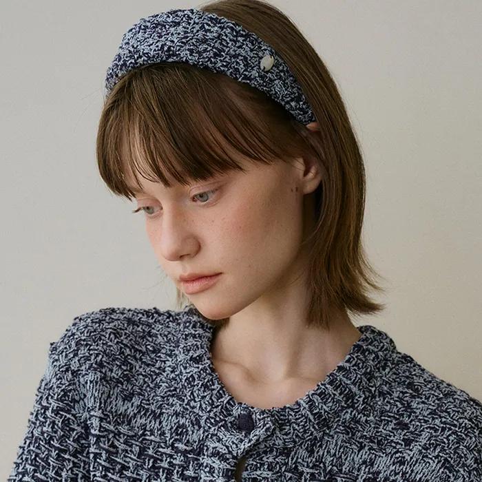 Cotton Crown Knit Headband_Blue
