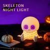 Skull Silicone Night Light with USB Charging Cute Spooky Bedside Lamp for Kids 2-Level Dimmable Soft Squeezable Fun Sensory Toy Lamp for Boys Girls