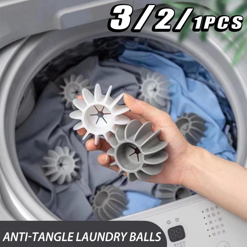 3/2/1PCS Silicone Magic Laundry Ball Reusable Clothes Hair Cleaning Tool Pet Hair Remover Washing Machine Cat Hair Catcher Laundry Ball