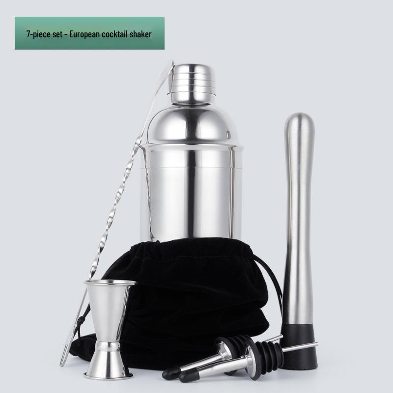 Stainless Steel Bartender Set: Boston Shaker & Cocktail Tools